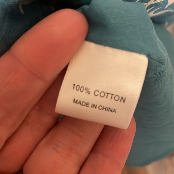 Trovata Blue & White Bird Print Cotton Halter Sundress - Picture 5 of 7